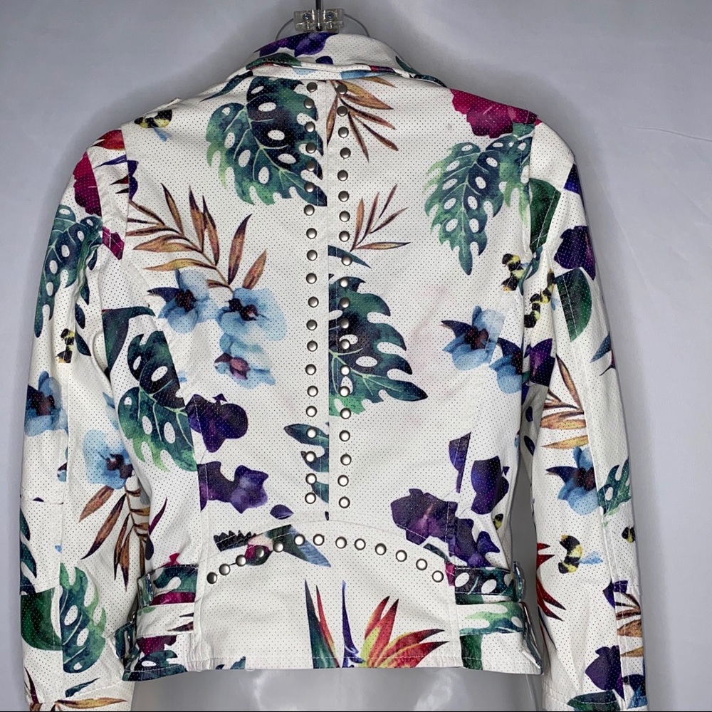Vigoss FloralFaux leather jacket Size Small - Picture 4 of 8